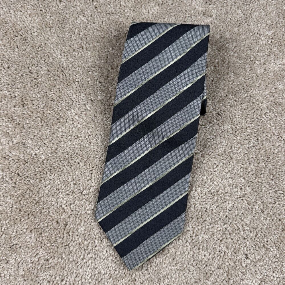 Dolce & Gabbana Cravatte Striped 100% Silk Vintage Men's Tie Blue Luxury Italy
